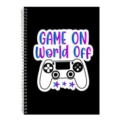 Game On A4 Notebook With Spiral And Lines Gaming Graphic Notepad PRESENT112