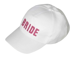 Bride Baseball Cap In White And Pink