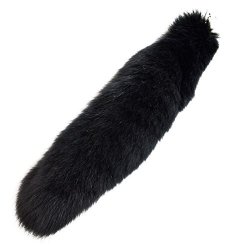 Valpeak 17" Fox Fur Tail Keychain Accessories Cosplay Toy Purse Bag Charms Black