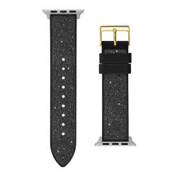 Guess Glitter Leather On Silicone Strap For Apple 38-40 Mm Watch
