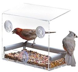Supadeals Clear Window Bird Feeders With Suction Cups