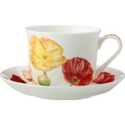 Maxwell & Williams Maxwell And Williams Floriade Breakfast Cup And Saucer 480ML Poppy