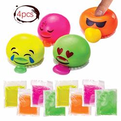 Lumumi 4PCS Novel Stress Ball Toys Egg Yolk Stress Ball With Yellow Goop Mischievous Relieve Stress Toys
