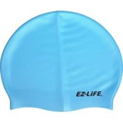 Senior Silicone Swim Cap- Light Blue