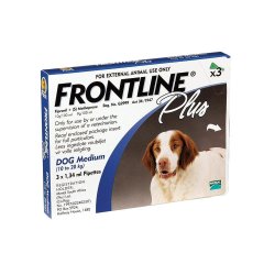Frontline Plus Medium Dogs - 10KG-20KG 3 X 1.34ML Pipette