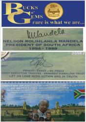 Auto-signed Poster 11 100 Mandela Signed Ties Amongst Nations Plus 24kt Plated Signed Medal
