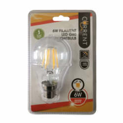 Light Bulb LED B22 Candle Fila Bulk Pack Of 3 6W Warm White
