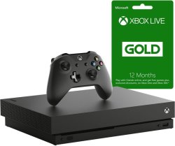 Microsoft - Xbox One X 1TB Console + Includes 12 Months Live Black