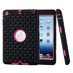 Ipad MINI Case Ipad MINI 2 Case Ipad MINI 3 Case High Impact Defender Shockproof Case For Ipad Mini Ipad MINI 2 Ipad MINI 3 Black rose
