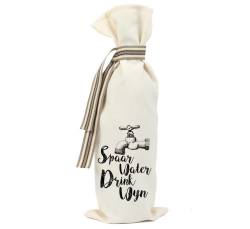 Spaar Water Drink Wyn - Cotton Wine Bag