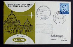 Letter Of Commemoration Sabena First Flight Budapest