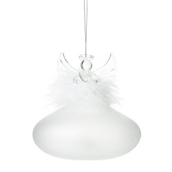 @home Angel LED Pearshape Feathers Glass Large 12CM
