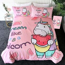 Sleepwish Pink Unicorn Bedding Set King Size 3 Pieces Unicorn Eating Watermelon Slice Summer Duvet Cover Sets Prices Shop Deals Online PriceCheck