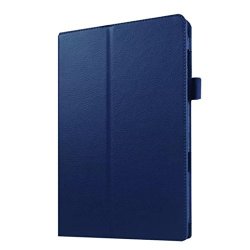 Mchoice Leather Stand Flip Case Cover For Samsung Galaxy Tab E T560 Dark Blue