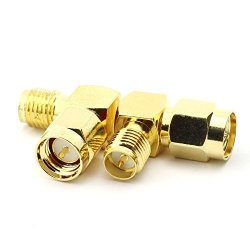 Maxmoral 2PCS Sma Male To Rp Sma Female Connector Right-angle Rf Coax Coaxial Adapter