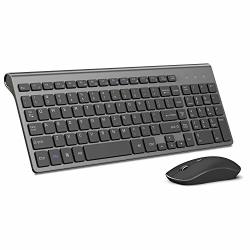 Wireless Keyboard Mouse 2.4G Thin Wireless Computer Keyboard And Mouse Ergonomic Compact Full Size Perfect Black Gray ...