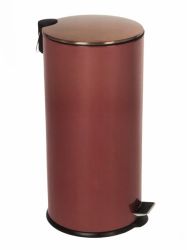 30LTR Maroon Pedal Bin With Rose Gold Lid