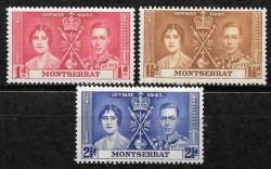 Montserrat 1937 Coronation Sg 98-100 C0mplete Unmounted Mint Set
