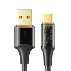 100W Transparent USB A To USB C Fast Charging Cable 24K Gold