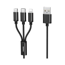 RC-131TH Gition 3-IN-1 1M USB Cable - Black