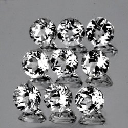 Diamond Alternative 3.10ct 9 Pieces 4.00 Mm Round Cut Sparkling White Topaz Lot - 100% Natural
