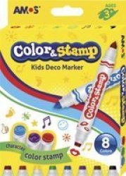 AMOS Color & Stamp Kids Deco Marker 8 Colours