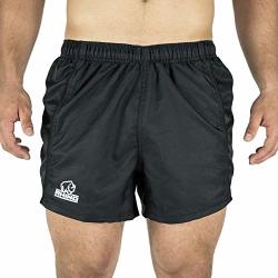 Rhino Rugby Performance Game Shorts Mens Athletic Short 100% Polyester Fitness Training And Sport Apparel Black Size XL 40
