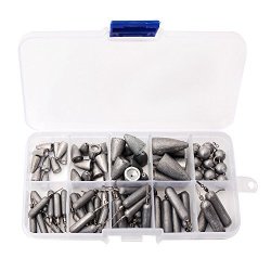 Hanxing Joint Lead Weights Kits Multi-choice Lead Sinker Dispensers 83PCS Contains