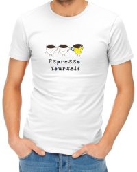 Espresso Yourself Mens T-Shirt - White Large