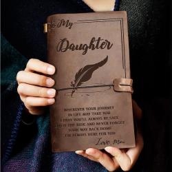 Personalised Journal Note Book - Coffee Brown- Daughter