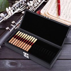 Vbestlife Oboe Reed Case Box Wooden + Pu Leather Cover 2 Layers Oboe Reeds Box Case Holder Storage For 40PCS Oboe Reeds