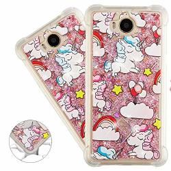 Hmtechus Huawei Y5 2017 Case 3D Pattern Quicksand Diamonds Floating Glitter Flowing Liquid Shockproof Protect Silicone Cover For Huawei Y5 2017 Y5 II
