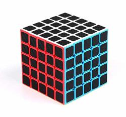 Cfmour Rubiks Cube Rubix Cube Speed Cube 5X5X5 Smooth Magic Carbon Fiber Sticker Rubix Speed Cubes Enhanced Version Black