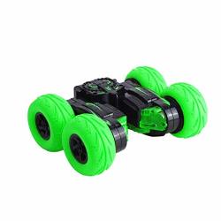 Fine MINI Stunt Car Toy 2.4GHZ Remote Control Stunt Car Double Sided Rotating Tumbling 360 Degree Flips Electric Off-road Racing Vehicles For Kids Green