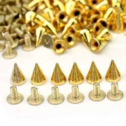 Gold 10MM Screw-back Spikes - 10 Pack