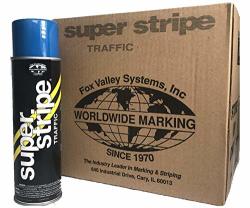 Fox Valley Super Stripe Traffic Inverted Aerosol Spray Paint 1-CASE 12-CANS Blue