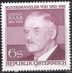Austria 1981 Unmounted Mint Sg 1918 Julius Raab Politician