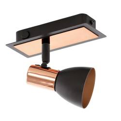 S156 Barnham LED Spot Light GU10 1 X 3.3W Black & Copper