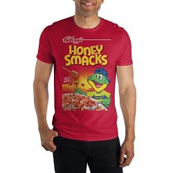Kellogg's Honey Smacks Cereal Dig 'em Specialty Soft Hand Print Men's Red T-Shirt Tee Shirt-x-large