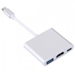 Tuff-Luv 3-IN-1 USB 3.1 Type C And HDMI Adapter - Silver
