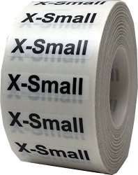 XS Clothing Labels Size Strip Stickers For Retail Apparel 1.25 X 5 Inch 125 Adhesive Stickers