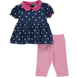 Lilly + Sid Navy & Pink Two Piece Outfit