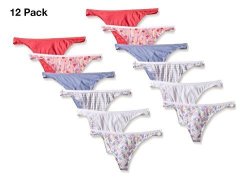 Fruit Of The Loom Women's 12 Pack Cotton Stretch Thongs Panties -colors May Vary 6