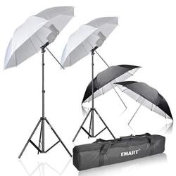 Emart Photo Studio Double Off Camera Speedlight Flash Umbrella Kit Shoemount E-type Brackets For Photography