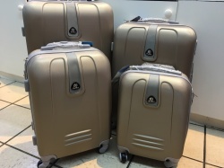 Set Of 4 Suitcases Travel Trolley Luggage Abs With Universal Wheels Champagne