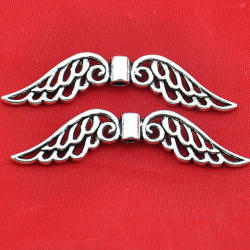 Charms - Antique Silver - Angel Wings - 52x12mm