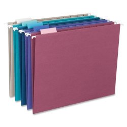 Smead Hanging File Folder With Tab 1 5-CUT Adjustable Tab Letter Size Assorted Jewel Tone Colors 25 Per Box 64056