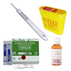 Dermaplaning Starter Kit Swann-morton 10R Handle NO3 The Skin Lab Pomegranate Seed Oil & Removal Box
