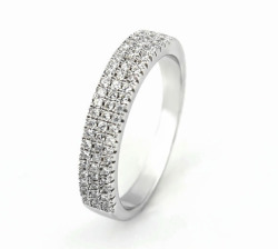 Beautiful 925 Silver Cz Eternity Wedding Ring Size 7.5