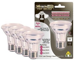 Miracle LED 604764 5 Watt "fat Beam" Wide Angle Flood Light Security Bulb Cool White 4-PACK